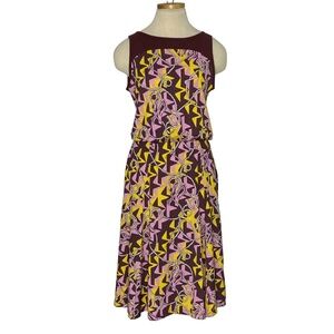 M by MISSONI Horseshoe Print Knit Sleeveless Designer Dress Equestrian Luxe S